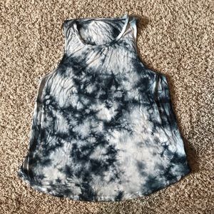AEO soft and sexy flowy tank top blue tie dye